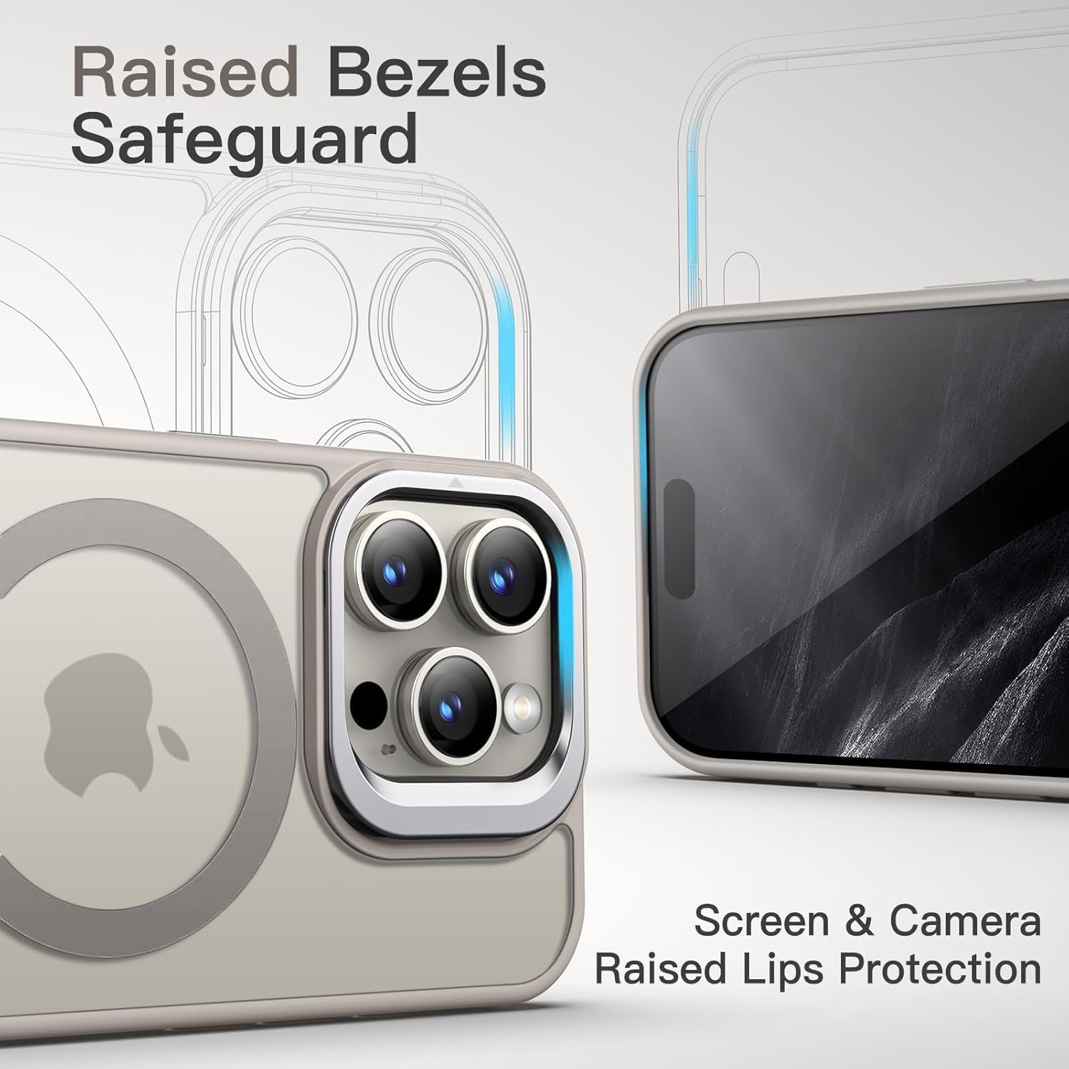 iPhone Magnetic MagSafe Case with Adjustable Camera Stand & Protective Camera Lenses – Shockproof, Slim & Stylish