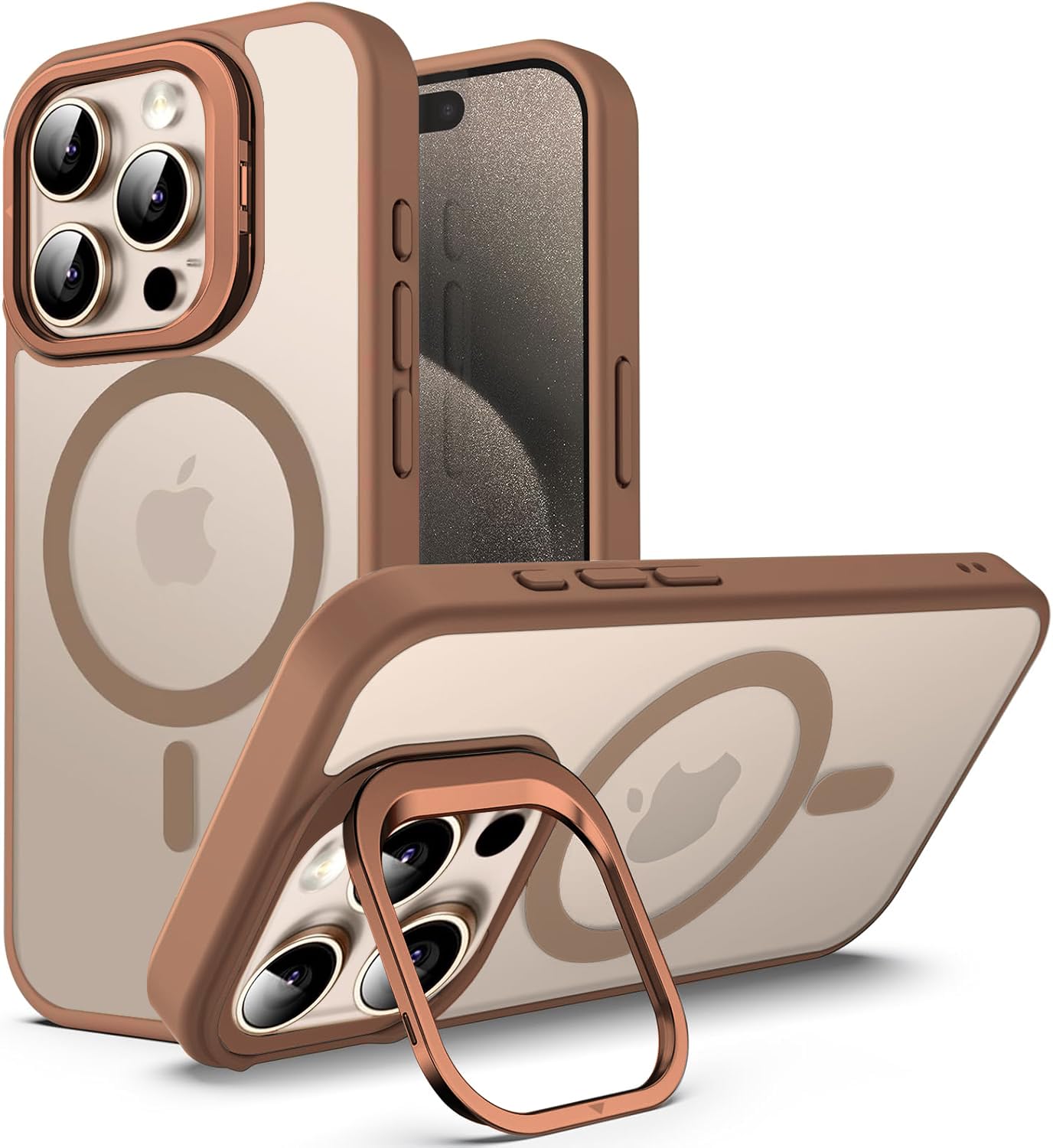 iPhone Magnetic MagSafe Case with Adjustable Camera Stand & Protective Camera Lenses – Shockproof, Slim & Stylish