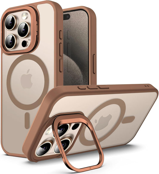 iPhone Magnetic MagSafe Case with Adjustable Camera Stand & Protective Camera Lenses – Shockproof, Slim & Stylish