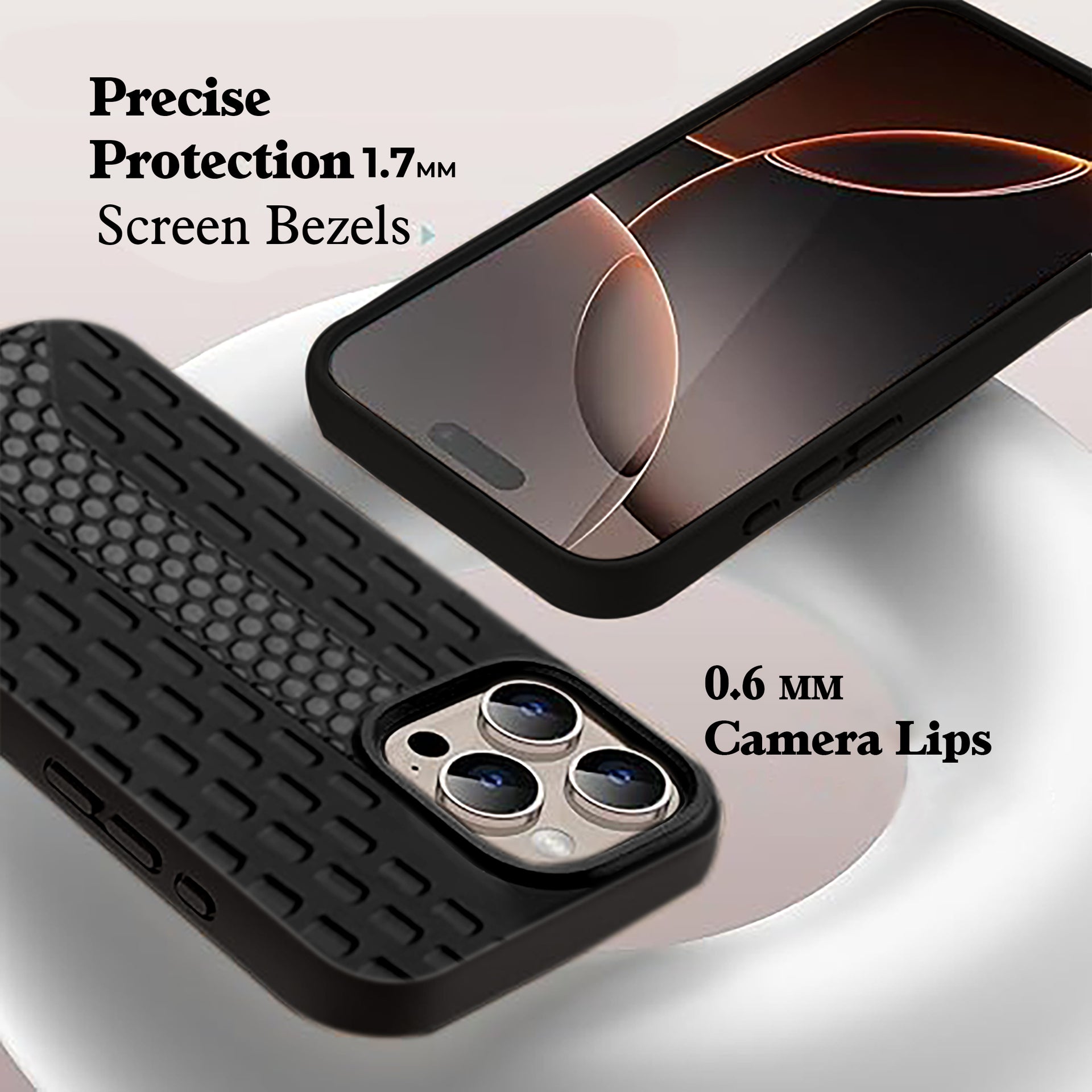 Rugged Tread Pattern Shockproof Phone Case – Soft Protective Cover for iPhone