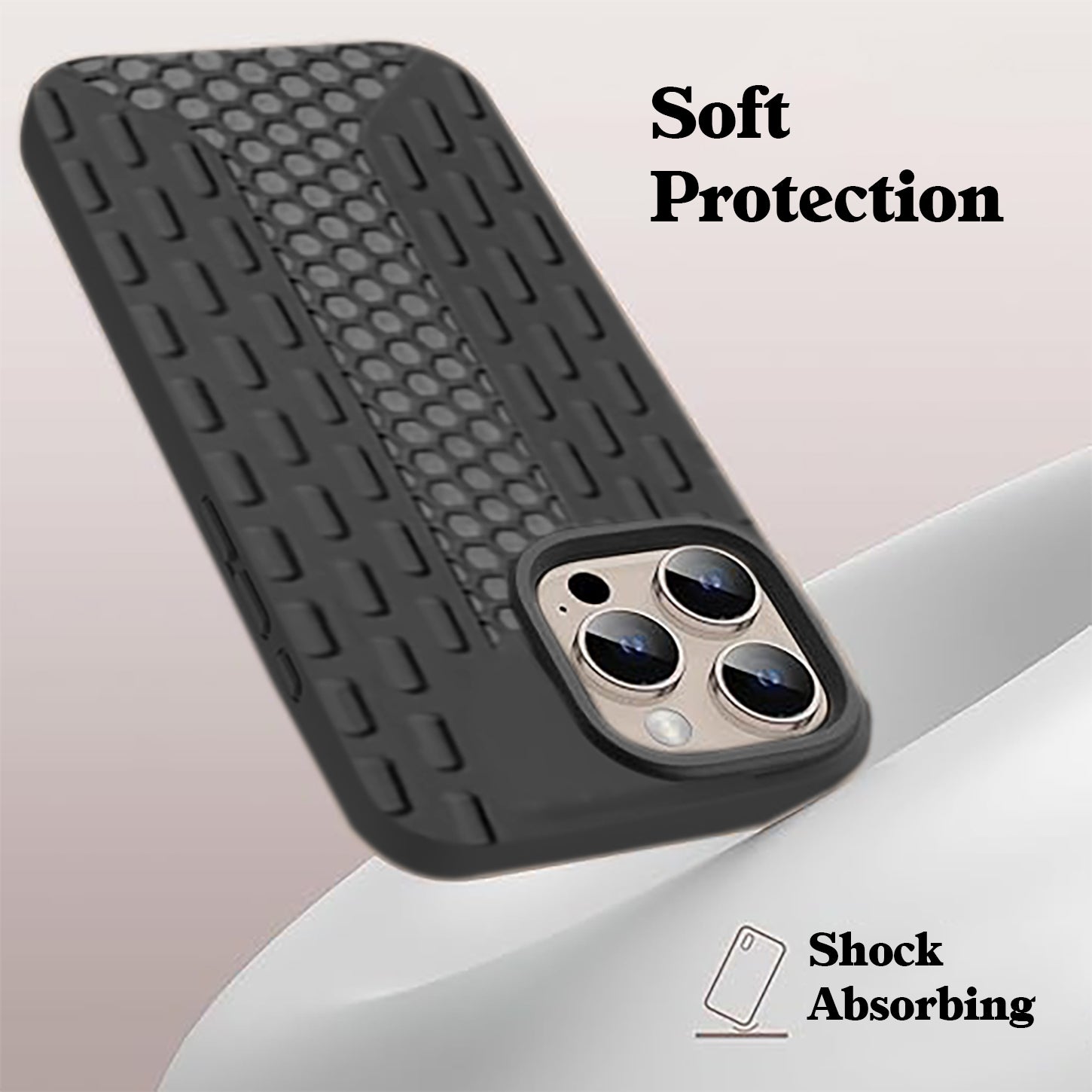 Rugged Tread Pattern Shockproof Phone Case – Soft Protective Cover for iPhone